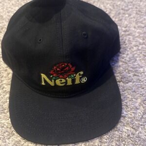 Neff Smell the Roses Snapback Hat in Black with Embroidered Accents One Size
